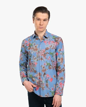پیراهن مردانه چاپی گل‌دار کد 1818