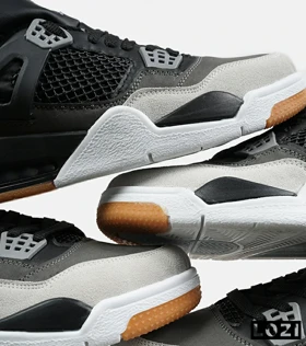 کتانی ساق‌دار زنانه و مردانه مشکی طوسی Nike air jordan 4 مدل 6471