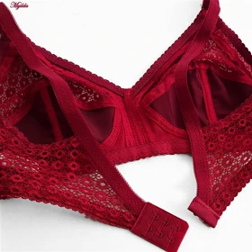 سوتین بدون فنر زنانه رنگ زرشکی پانیذ کد 66500-NEW