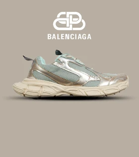 کفش کتانی مردانه و زنانه سبز طلایی Balenciaga 3XL مدل 6825