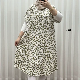 پیراهن طرح دار لامبادا نخی SH7607