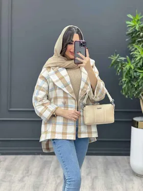پالتو چهارخونه تک دکمه