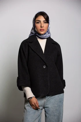 پالتو کت فوتر آستین پاگون New (مشکی)