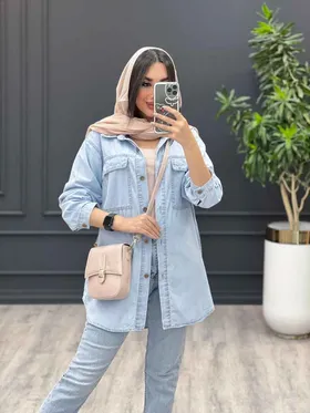 مانتو جین کاغذی دو جیب پاکتی