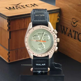 ساعت مچی مردانه و زنانه والار Walar WG0239 8251 طرح اومگا سواچ (مشکی)