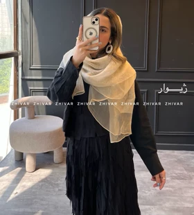 شال دولایه حریر تور