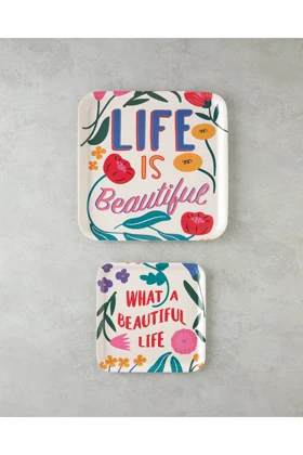 سینی دو عددی English Home مدل Rosy Life - چندرنگ
