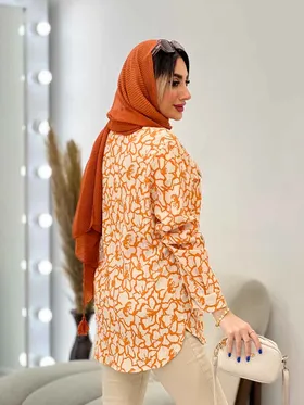شومیز طرح دار دو جیب
