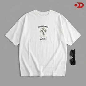 تیشرت لش سفید طرح کروم هارتز؛ استایل Streetwear دورس دو نخ با کیفیت / اورجینال دیلم
