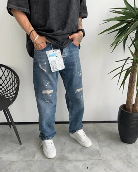 شلوار بگ استایل کثیفشور اسیدپاش Balenciaga