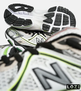 کفش کتانی مردانه و زنانه سفید سبز مشکی NEW BALANCE 1064