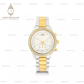 ساعت مچی مایکل کورس کورنوگراف سیلورطلایی صفحه سفید دورنگین Michael Kors