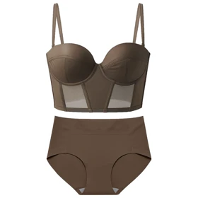 ست شورت و سوتین زنانه ماییلدا مدل لانگ لاین فنردار بند متحرک کد 5480-028