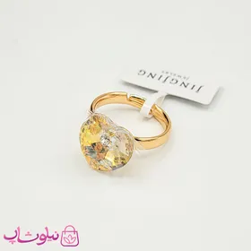 انگشتر دخترانه ژوپینگ با کریستال سواروسکی زرد