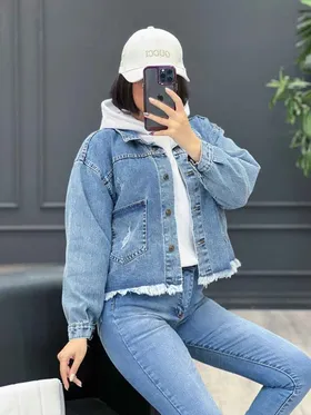 کت جین نیم‌تنه پایین ریش