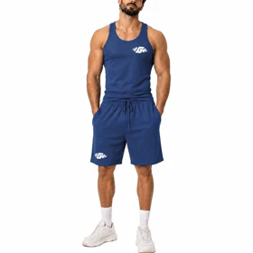 ست رکابی و شلوارک ورزشی مردانه G Wear مدل 5F0604 آبی
