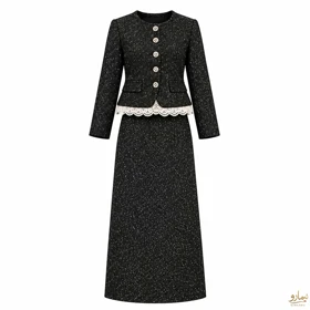 دوتیکه کت و دامن نوار گیپور شاین