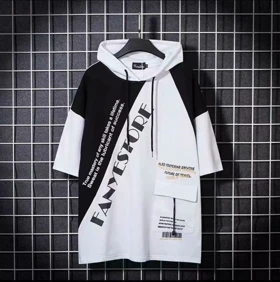 تیشرت آستین کوتاه کلاهدار