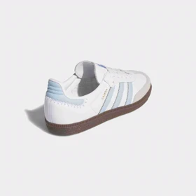 کفش اسپرت کتانی سامبا زنانه و مردانه سفید آبی samba adidas