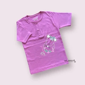 آستین کوتاه نوزادی طرح موش به آوران