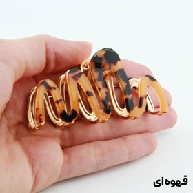 کلیپس دخترانه فلزی مدل موج آبرنگی (قهوه‌ای)