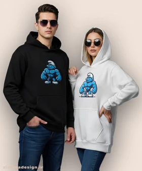 هودی مردانه و زنانه طرح اسمورف بدنساز کد 1054