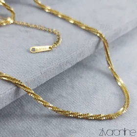 گردنبند مدل خاویاری استیل طلایی 50160