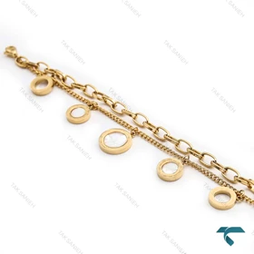 دستبند زنجیری زنانه بولگاری طلایی سنگ سفید Bvlgari-8347-L
