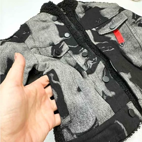 کت تک بچه گانه ترکیب کتان و تدی مشکی