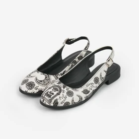 کفش تخت عروسکی زنانه طرح گرگ و ماه