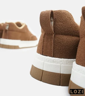 کفش کتانی مردانه قهوه ای سفید PULL&BEAR