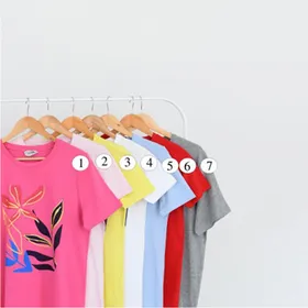 تیشرت طرح دار گل کد 107