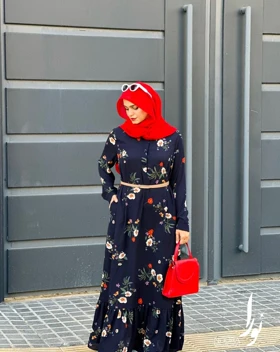 پیراهن سامینا سرمه ای