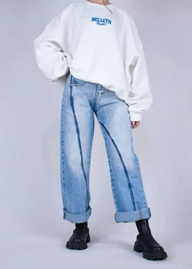 شلوار زنانه بگ ترک آبی