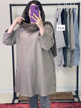 پیراهن دکمه دار یقه مردانه لینن نخ
