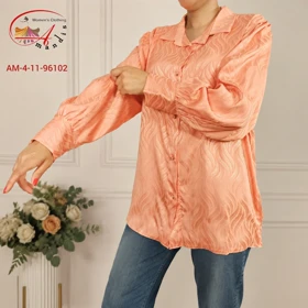 شومیز ساتن طرح موجی(AM-4-11-96102)