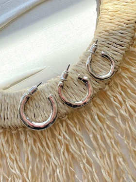 گوشواره دفرمه نقره ای