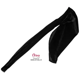 دستمال سر دورگ مشکی مخمل بند بلند (کلاسیک)