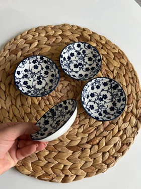 خرما خوری گرد دنی هوم طرح گل آبی / BA13