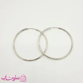 گوشواره حلقه‌ای ساده ژوپینگ سیلور قطر 5 سانت