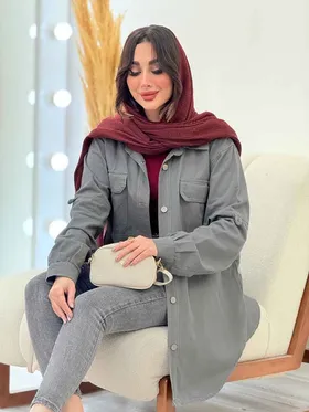 شومیز کتان جیب پیله