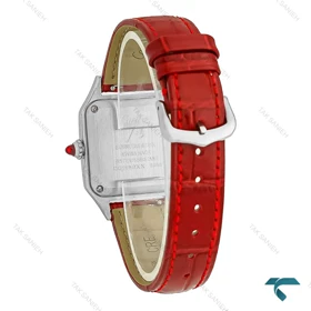 ساعت کارتیه سانتوس دومونت زنانه سیلور بند قرمز Cartier-8004-L