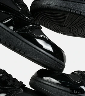 کفش کتانی ساق‌دار مردانه مشکی ورنی NIKE travis scott
