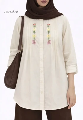 مانتو لینن گلدوزی آیسو سوگل 1