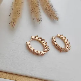 گوشواره حلقه‌ای طرح پیچ ژوپینگ کد 399