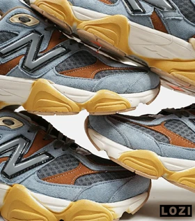 کفش کتانی مردانه و زنانه آبی زرد NEW BALANCE 9060