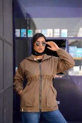 بارانی زنانه سانتانا کلاهدار آستردار قد 75