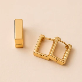 گوشواره طلایی مستطیلی مینیمال | ساده و خاص
