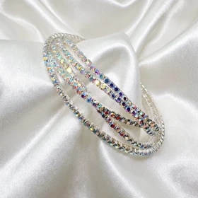 دستبند استیل طرح «تنیسی» هفت رنگ | تک‌ردیفه (فروش دانه‌ای)