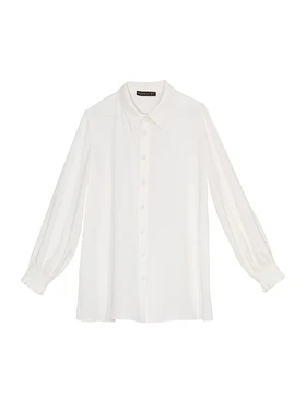 تونیک زنانه کرپ الیزه یقه مردانه آستین بلند بیسیک 50107